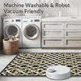 thumbnail image 5 of ODIKA 8'x10' Machine Washable Non-Slip Area Rug, Geometric Floral Lattice With Interlocking Shapes And Leaf Details High Traffic Rug, Black, 218428, 5 of 7