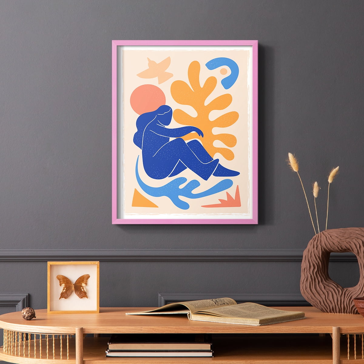 Matisse CCCLXII in Pink Solid Wood 22 x 28 Framed Print