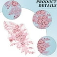 thumbnail image 6 of 2 pc 2Pcs 3D Floral Embroidery Applique Polyester Sequin Flower Appliques Pink Beaded Lace Embroidered Sew on Tulle Patches for Sewing Making Crafts Clothes Wedding Bridal Gown Costumes Supply, 6 of 9