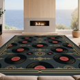 thumbnail image 2 of Design&I 5'x7' Ultra Soft Area Rug, Record Retro Disc Concentric Groove Border Soundwave Music Cd Vinyl Playful None Fluffy Washable Non Shedding for Bedroom Living Room Home Office, 2 of 7