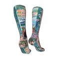 thumbnail image 3 of Honeii Coastal Cat By The Window Print Calf Socks Sports Socks Seamless Toe, Trouser Socks,Knee High Long Socks for Women and Men-One Size, 3 of 8