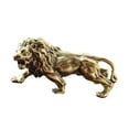 thumbnail image 4 of Statue de Lion en Cuivre Petit Ornement Rétro Décoratif pour le Bureau d'Étagère de Table, 4 of 8