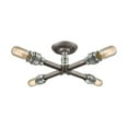 thumbnail image 1 of ElkGroup International 10686/4 Cast Iron Pipe 4 Light Semi Flush In Weathered Zinc, 1 of 2