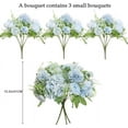 thumbnail image 4 of 3pcs Artificial Flowers Bouquet Fake Peony Silk Hydrangea Wildflowers Arrangements with Stems for Wedding Home Centerpieces Decor (Light Blue), 4 of 5