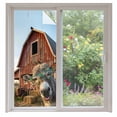 thumbnail image 2 of Farm Donkeys Window Privacy Film, Farmhouse Barn Funny Animals Butterfly Static Cling UV Sun Blocking Tint Film Heat Control Windows Films for Bedroom Bathroom, Window Stickers 35.4"x78.7", 2 of 8