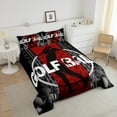 thumbnail image 3 of Golf Comforter&nbsp;Set King Size Red and Black Golf Bedding Set Teens,Sports Themed Bed Comforter&nbsp;Sets Ball Gaming Quilt Bed Set Bedroom Decor with 2 Pillowcases, 3 of 6