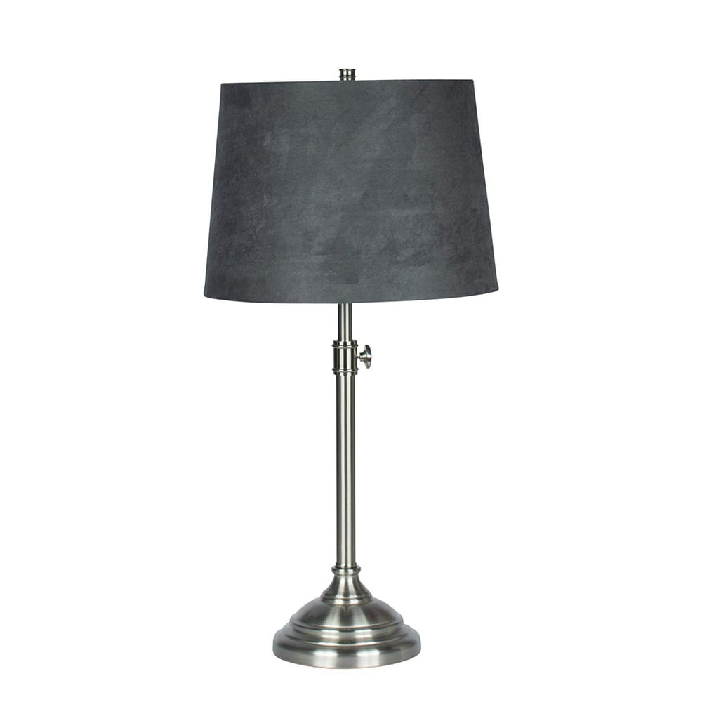 Urbanest Windsor Adjustable Table Lamp, Brushed Nickel Finish Lamp Base with Gray Suede