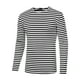 thumbnail image 5 of Camiseta de hombre de rayas Inspire Chic, cuello redondo, de manga larga, pulóver, 42, blanca y negra, 5 of 7