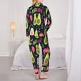 thumbnail image 6 of Wukai Avocado Love Print Women's Pajama Set - Soft Long Sleeve Sleepwear for Comfort and Style-Medium, 6 of 9