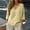 Light Yellow, variant on Womens Summer Gauze Tops,Solid V Neck 3/4 Sleeve Linen Cotton Blouse,Loose Fit Crinkled Gauzy Tunic Top,Dressy Casual Peasant Shirt for Beach Vacation Orange S