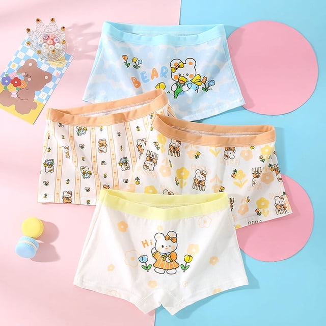 Ropa interior para niñas, bóxers de algodón puro, entrepierna transpirable antibacteriana, ropa interior para niñas, estudiantes, bebés, linda caricatura para niños, ropa interior femenina