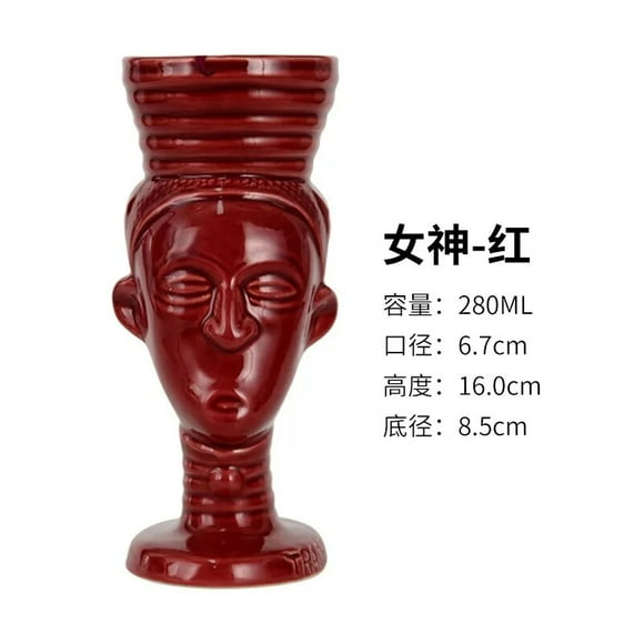300-700ml Hawaii Easter Island Tiki Mugs Creative Porcelain Beer Wine Mug Beer Wine Cocktail Party Cup Bar Tool Ceramic Tiki Mug