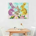 thumbnail image 2 of Orinice Rabbits Flower Cross Stitch Fine Art Aesthetic Poster Print Wall Painting for Decor 16x12in, 2 of 6