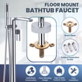 thumbnail image 4 of Wowow Brass Freestanding Waterfall Tub Faucet with Single Handle and Hand Shower in Polished Chrome, 4 of 7