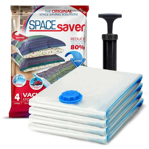 Bolsas de almacenamiento al vacío Spacesaver, paquete de 4, grandes, para edredones