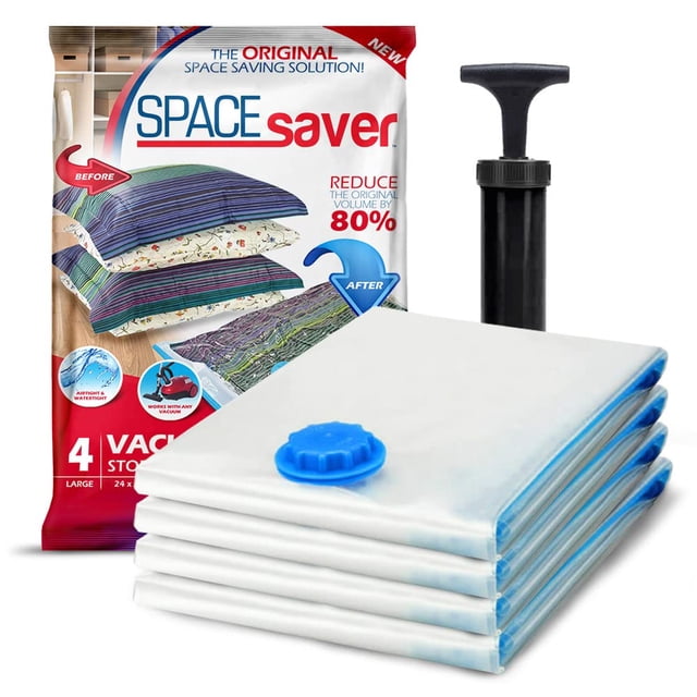Bolsas de almacenamiento al vacío Spacesaver, paquete de 4, grandes, para edredones