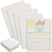 500-Sheet Newsprint Paper with Blue Lines for Kids Handwriting & Drawing (9x12)