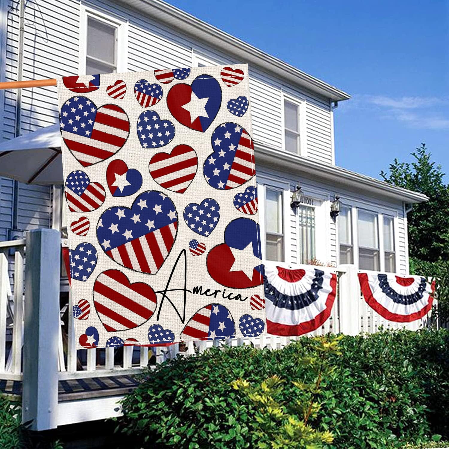 4th of July America House Flag 28x40 Inch Double Sided Outside Independence Day Patriotic American Stars and Stripes Yard Outdoor Decoration
