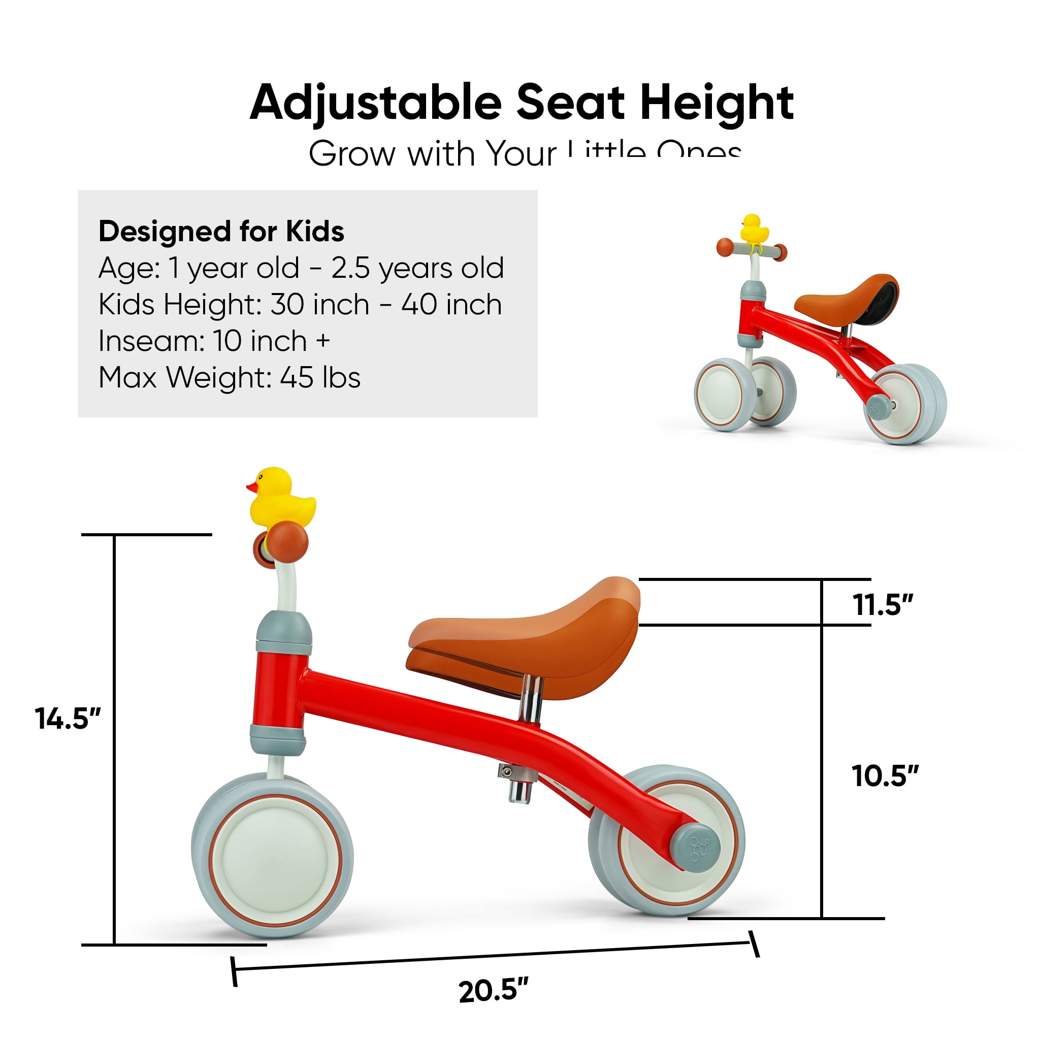 KRIDDO Baby Balance Bike for 1 2 Year Old Boy and Girl Gifts