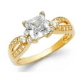 thumbnail image 2 of 14k White Solid Italian Gold CZ Fancy Princess Cut Wedding Infinity Ring, 2 of 2
