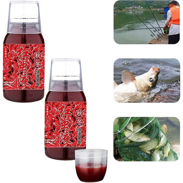 Red Worm Liquid Bait, Fish Scent Bait Fish Additive, Concentrated