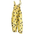 thumbnail image 2 of Titcea Womens Romper Bee Festival Printed Round Neck Sleeveless Adjustable Straps Jumpsuits Loose Casual Rompers with Pockets,Gifts for Mom/Her, 2 of 5