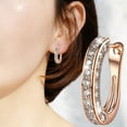 thumbnail image 1 of Jiaroswwei 1 Pair Earrings Charm Attractive Ring Shape Dainty Huggie Earrings for Women, 1 of 8