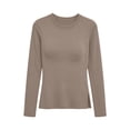 thumbnail image 5 of Nugftut Womens Thermal Tops Fleece Crew Neck Thermal Shirts Long Sleeve Hem Slit Warm Cold Weather Winter Thermal Tops, 5 of 9