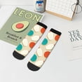 thumbnail image 7 of Rateoe Vintage Bowling Pattern Quarter Crew Socks,Toe Seamed Ankle Socks,Cotton Cushioned Breathable Athletic Crew Sports Socks, 7 of 7
