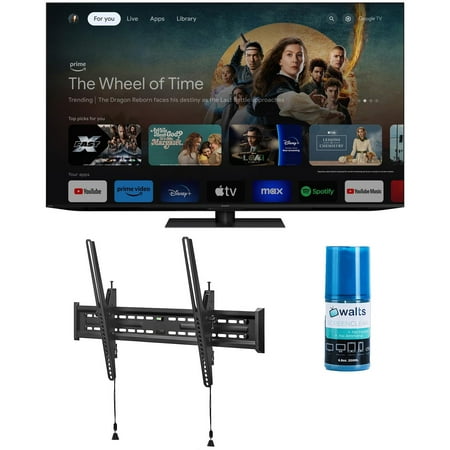 SHARP 4T-C65FV1U 65 Inch Class AQUOS XLED 4K Ultra HD Mini LED Google TV with a Walts TV Large/Extra Large Tilt Mount for 43"-90" Compatible TV's and Walts HDTV Screen Cleaner Kit (2024)