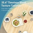 thumbnail image 5 of Zimtown Round Dining Table 35.4" Wood Dinner Table for 2, Kitchen Table Multifunctional Dining Table for Dining Room, Kitchen, Home, Wood, 5 of 6