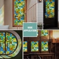 thumbnail image 6 of 3D Stained Glass Window Film, Decorative Window Privacy Film for Bathroom,Front Door,Home, Sun Blocking Heat Control,Static Cling,Idyllic, 23.6inch x 35.4inch, 6 of 6