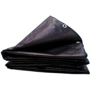 Harpster Tarps 20 ft. x 20 ft. Heavy Duty 6 oz. Black Poly Tarp 12 Mil Thick