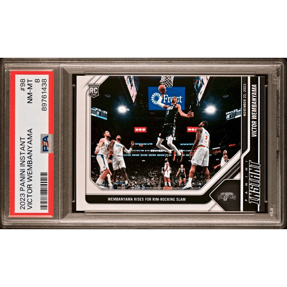 Victor Wembanyama 2023-24 Panini #98 NBA Rookie Card 1 of 5530 PSA 8 Near-Mint