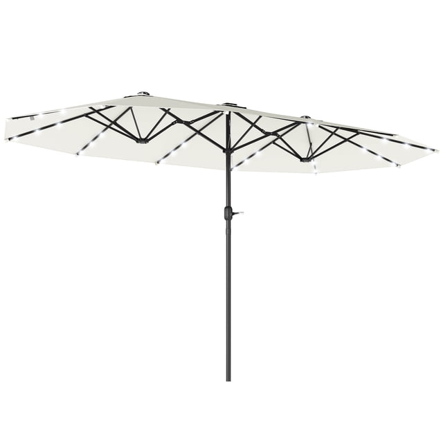 Outsunny Parasol de Jardin à Double Face Parasol de Terrasse Pare-Soleil Extérieur