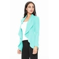 thumbnail image 2 of Women's Elegant Solid Stretch Open Front Long Sleeve Blazer Jacket, 2 of 5