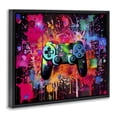 thumbnail image 2 of Stupell Industries Contemporary Vibrant Gamepad Burst Black Floating Frame Canvas Art, 21 x 17, by Creative Studio, 2 of 8