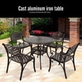 thumbnail image 5 of PULUOMIS 5 Piece Outdoor Patio Bistro Set include 35" Bistro Dining Table and 4 Backyard Garden Chairs Set, 5 of 5