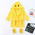 thumbnail image 2 of PINQI Children Outerwear 2024 Cute Boys Girls Cartoon Flannel Bathrobes Hoodie Sleepwear+Footwear Outfits for 0 to 12 Months, 2 of 7