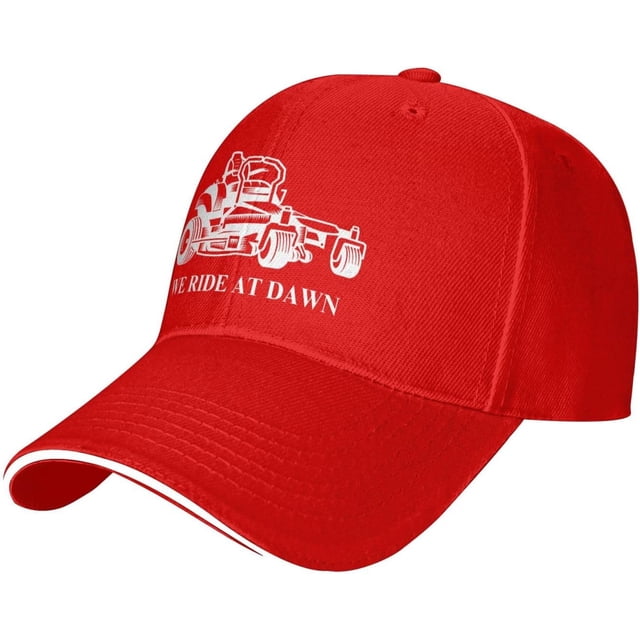 We Ride at Dawn Lawn Mower Hat Classic Low Profile Baseball Cap Adjustable Golf Dad Hats