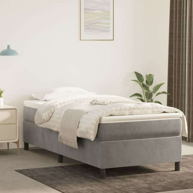 vidaXL Cadre de Lit Gris Clair 100x190 cm Lit Simple Velours