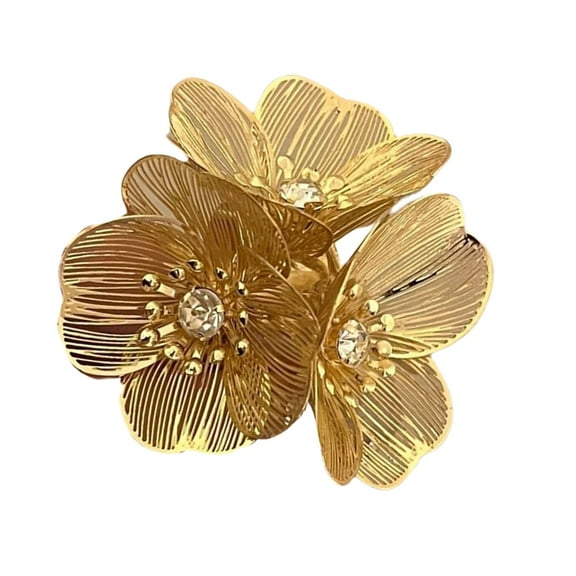 FENOHREFE Elegant 3D Floral Rings for Women Vintage Styles with Waterfall Fishtail Designs and Stylish Diamonds Daily Use