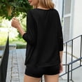 thumbnail image 4 of SDNall Women's Casual Long Sleeve Blouses, Solid Color V-Neck Pleated Shirts for Everyday Wear, 4 of 6