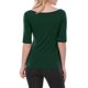 thumbnail image 3 of INSPIRE CHIC Camisetas de Cuello Barco para Mujeres, de Manga Corta, Ajustadas, Suaves, T-Shirt M Verde Oliva, 3 of 8