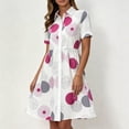 thumbnail image 5 of Iyufng Women Dresses for Summer Women's Short Sleeve Button Down Casual Printed Flowy A-Line Shirt Dress, 5 of 9