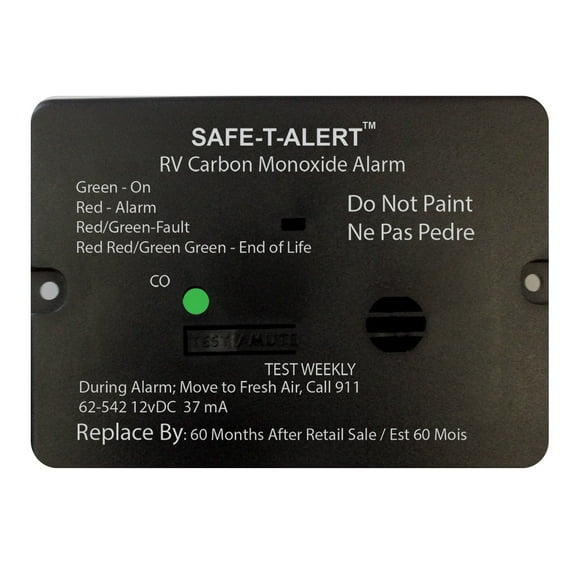 Alarma de monóxido de carbono Safe-T-Alert 62 Series 12V RV negra