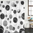 thumbnail image 2 of Grey Black Polka Dots Shower Curtain, Waterproof Shower Curtains for Bathroom, Modern Abstract Art Washable Fabric Bathtub Curtain Set Bath Decor with 12 Hooks Extra Long 72"x96", 2 of 8