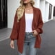 thumbnail image 2 of Ropa de mujer, cárdigan de manga larga con cuello en V y botones de aguja gruesa, suéter de punto con bolsillos para otoño e invierno, abrigo para mujer, 2 of 6