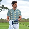 thumbnail image 3 of KLL anchovy Print Men's Short Sleeve Golf Polo,Three-Button Polo Shirts Summer Fashion Golf Shirt-X-Large, 3 of 6