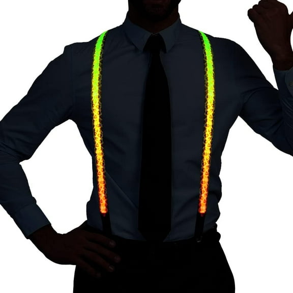 LINLIN Light Up Suspenders, Man LED Luminous Suspenders, 3 Flash Modes LED Glow Suspenders for Parties, Bars, Halloween, School